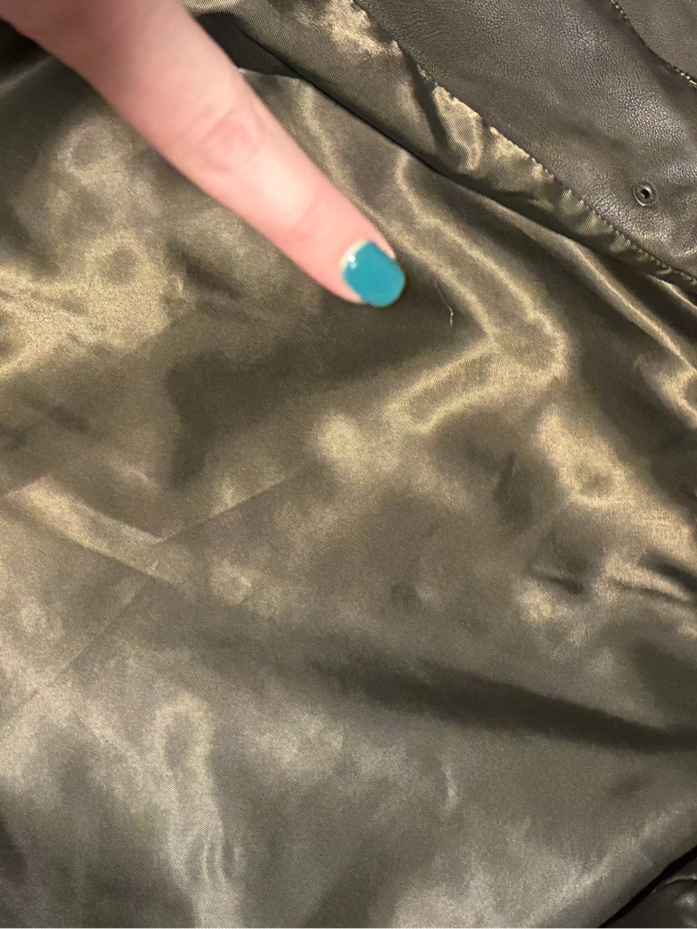 Abercrombie & Fitch Brown Vegan Leather Bomber Jacket - Picture 5 of 6